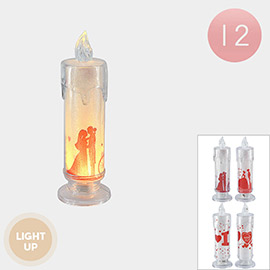 12PCS - LED Candle Crystal Lamp