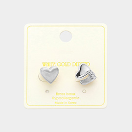 White Gold Dipped Simply Love Huggie Earrings
