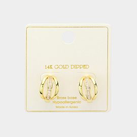 14K Gold Dipped Daily Mixed Triple Hoop Earrings