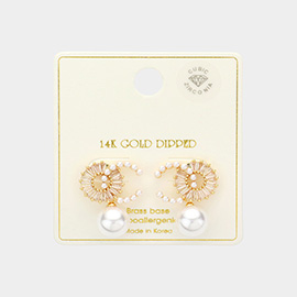 14K Gold Dipped O-C Pearl Drop Earrings