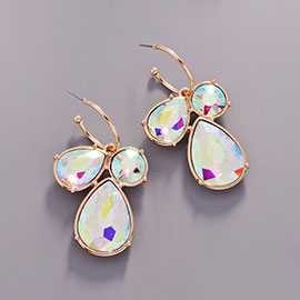 Teardrop Crystal Stone Dangle Earrings