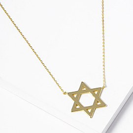 Gold Dipped Star Of David Pendant Necklace