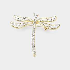 Marquise Round Stone Embellished Dragonfly Pin Brooch