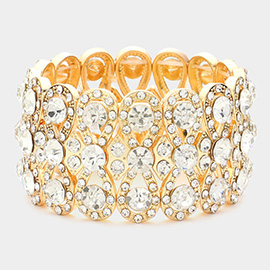 Marquise Crystal Bow Stretch Evening Bracelet