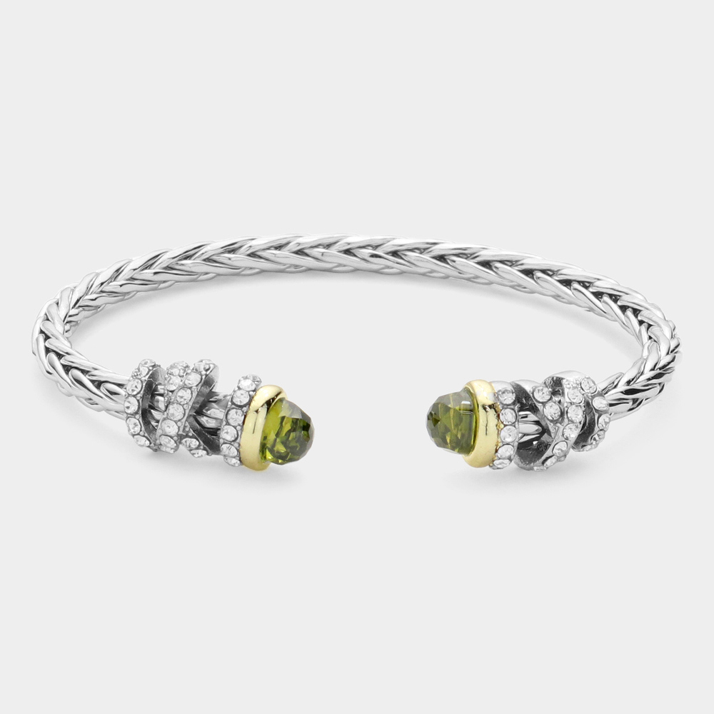 CZ Stone Tip Cuff Bracelet