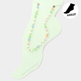 Faceted Beads Station Anklet