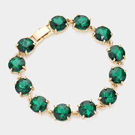 Round Stone Link Evening Bracelet