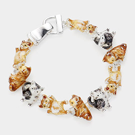 Enamel Cat Magnetic Bracelet