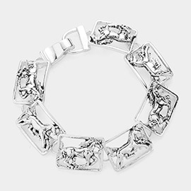 Antique Metal Horse Frame Magnetic Bracelet