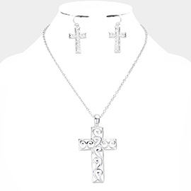 Wester Metal Cross Pendant Necklace