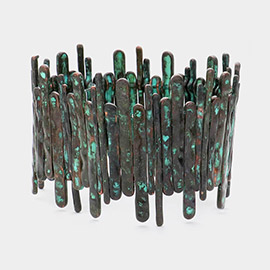 Thin Fence Bar Cluster Stretch Bracelet