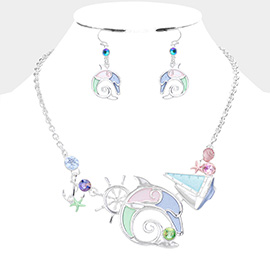 Dolphin Anchor Boat Shell Starfish Necklace