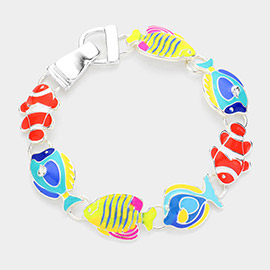 Enamel Fish Link Magnetic Closure