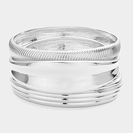 3PCS - Worn Metal Multi Layered Bangle Bracelets