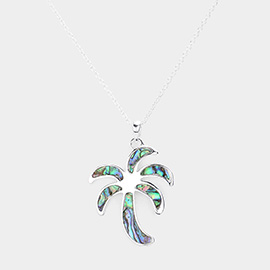 Abalone Palm Tree Pendant Necklace