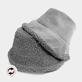 Reversible Faux Fur Sherpa Bucket Hat