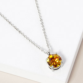 November - Birthstone Pendant Necklace