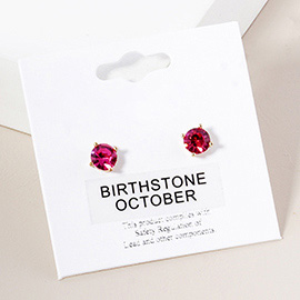 October - Birthstone Stud Earrings