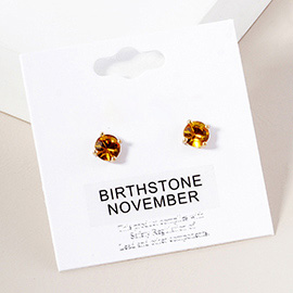 November - Birthstone Stud Earrings
