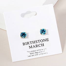 March - Birthstone Stud Earrings