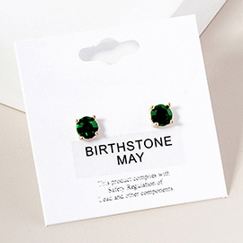 May - Birthstone Stud Earrings