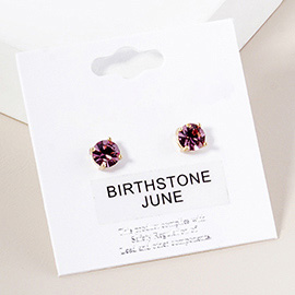 June - Birthstone Stud Earrings