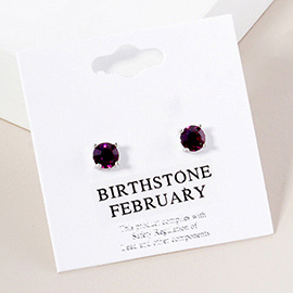 February - Birthstone Stud Earrings