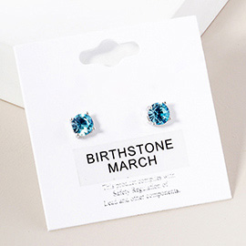 March - Birthstone Stud Earrings