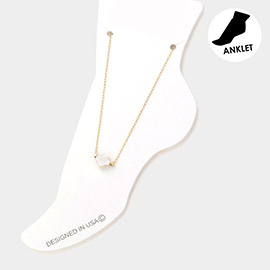 Mother Of Pearl Quatrefoil Pointed Anklet