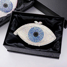 Crystal Rhinestone Evil Eye Evening Clutch Bag