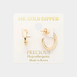 14K Gold Dipped Hypoallergenic Oval Metal Hoop Earrings