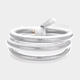 3PCS - Glitter Jelly Tube Bangle Bracelet
