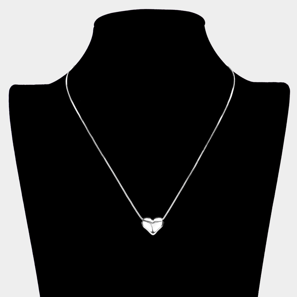 Metal Heart Bean Pendant Necklace