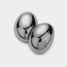 Metal Oval Earrings