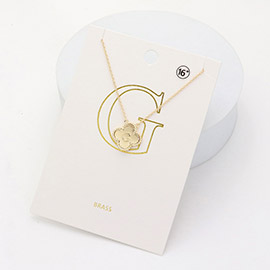 Quatrefoil Initial G Pendant Necklace