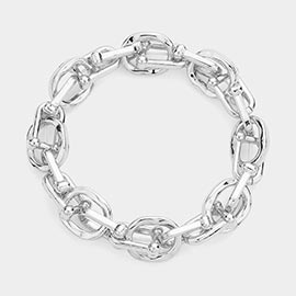 Metal Hardware Link Stretch Bracelet