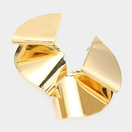 SECRET BOX_14K Gold Dipped Hypoallergenic Abstract Metal Earrings