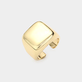 SECRET BOX_14K Gold Dipped Hypoallergenic Square Metal Ring