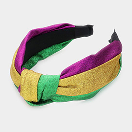 Mardi Gras Sparkle Knot Headband