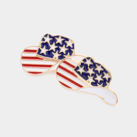 American USA Flag Enamel Cowboy Hat Stud Earrings