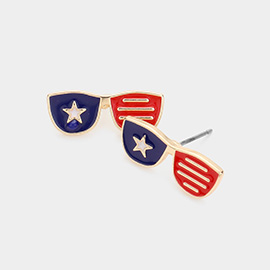 American USA Flag Enamel Sunglasses Stud Earrings