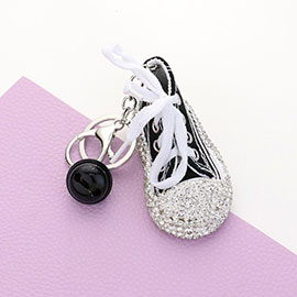 Bling Sneakers Bell Decor Keychain