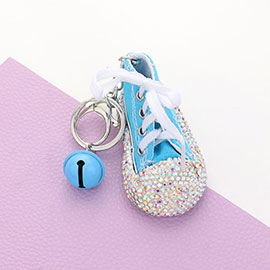 Bling Sneakers Bell Decor Keychain