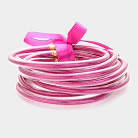 9PCS - Glitter Jelly Tube Bangle Bracelet