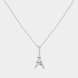 SECRET BOX_Brass Metal Eiffel Tower Pendant Necklace