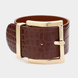Faux Glossy Leather Belt Bracelet