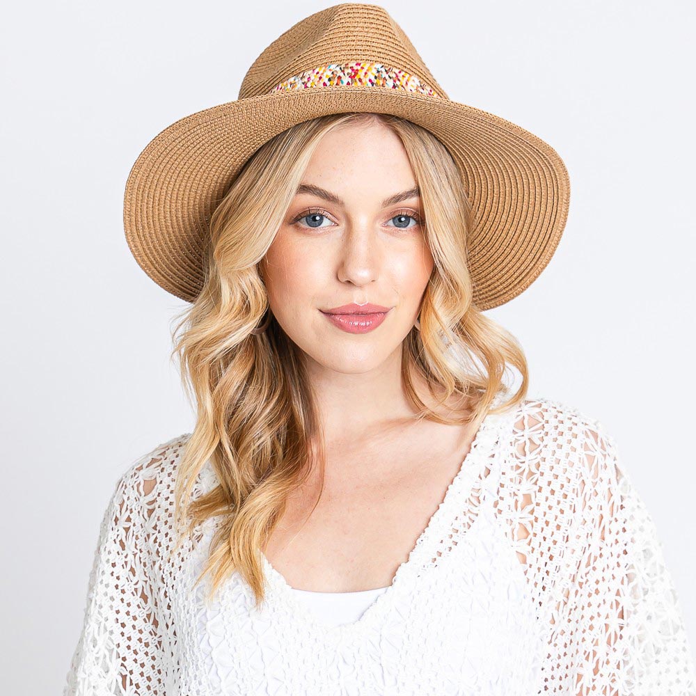 Multi Color Straw band Straw Hat