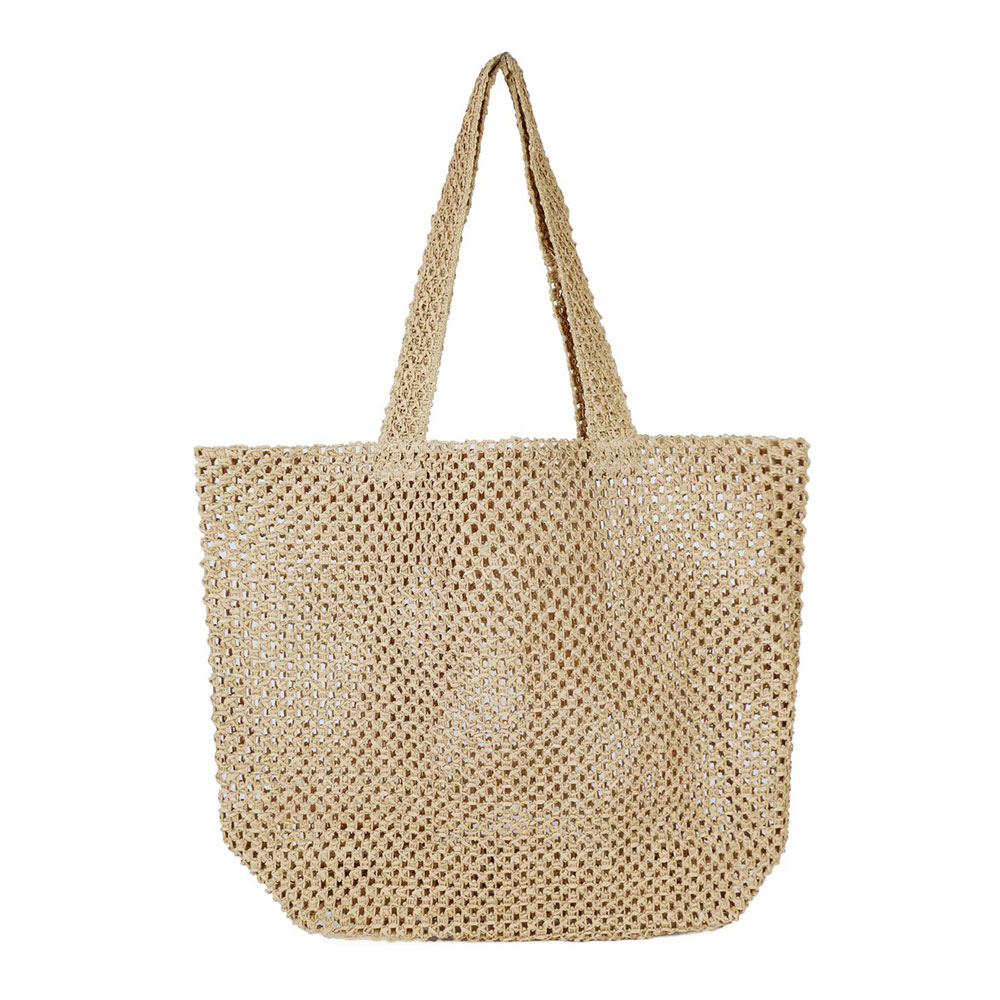 Solid Crochet Straw Bag