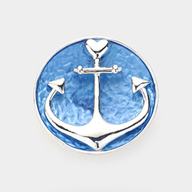 Anchor Round Magnetic Brooch