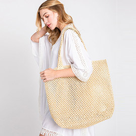 Solid Crochet Straw Bag